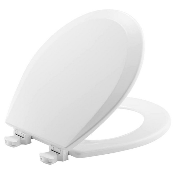 Bemis 500EC-000 Toilet Seat (White, Wood, 16.87 x 14.37 x 2in, Round)