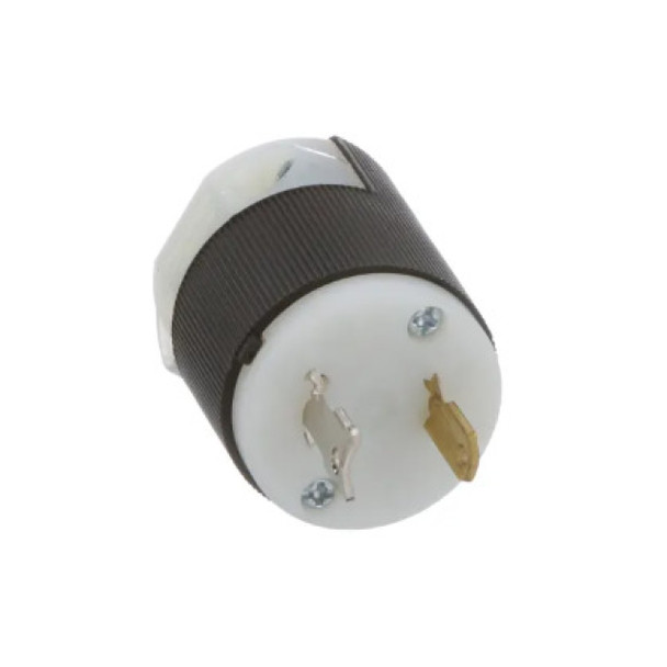 Hubbell Wiring Device-Kellems HBL7545C Locking Plug (Black, White, 125v, 15A, 2P, 2W)