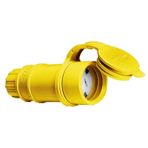 Hubbell Wiring Device-Kellems HBL15W47 Straight Blade Connector (Yellow, 125VAC, 15A, 2P, 3W)