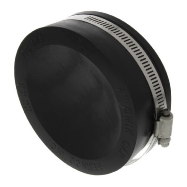Fernco QC-104 Cap (Black, PVC, 4in, 4.3PSI, 140°F)