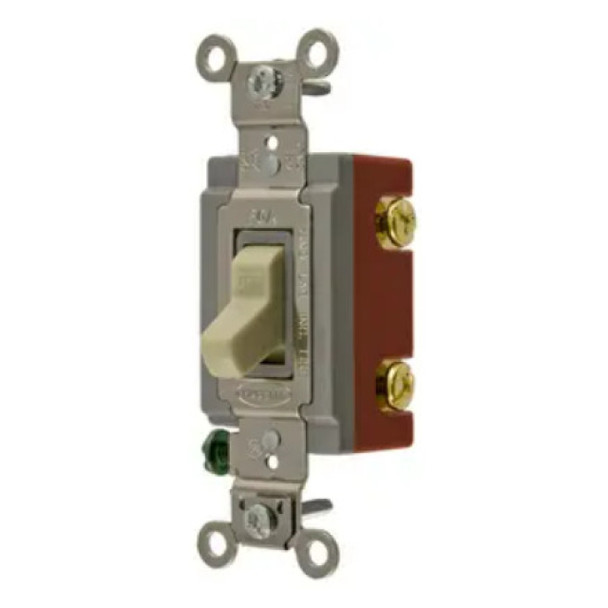 Hubbell Wiring Device-Kellems HBL1222I Toggle Switch (Ivory, 120/277VAC, 20A, 2P)