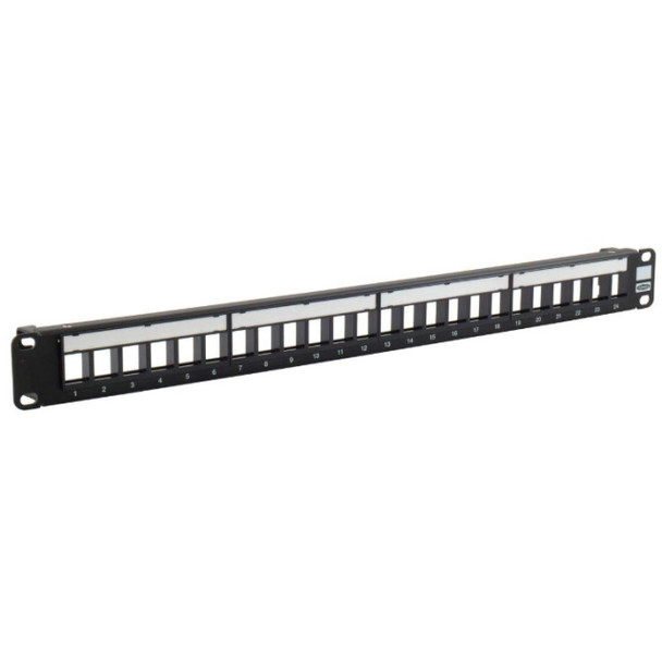 Hubbell Premise Wiring HPJ24 Patch Panel (Black, 19 x 1.75in)