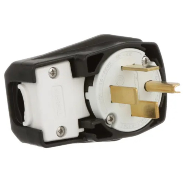 Hubbell Wiring Device-Kellems HBL8452C Straight Blade Plug (Black, White, 250VAC, 50A, 3P, 4W)