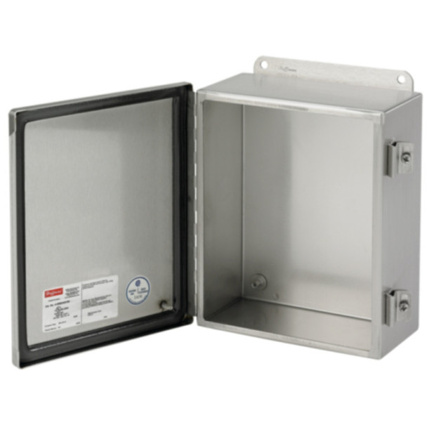 Hoffman Enclosures A1212CHNFSS Enclosure (Unpainted, Stainless Steel 304, 12.8lbs, 12 x 12 x 6in)