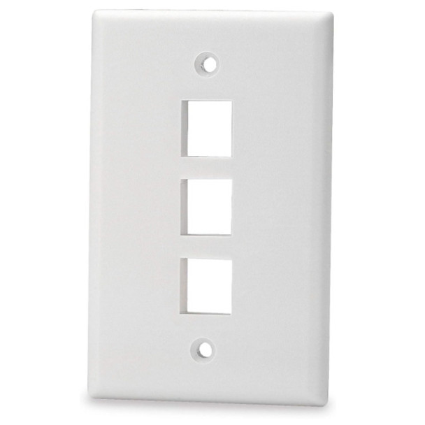 Signamax SKF-3-WH Wall Plate (White, Thermoplastic, Gangs: 1)