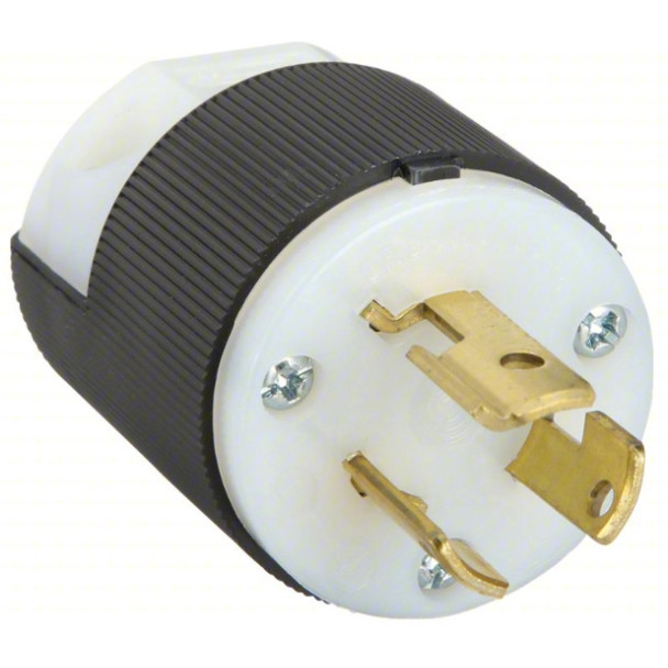 Hubbell Wiring Device-Kellems HBL4570C Locking Plug (Black, White, 250v, 15A, 2P, 3W)