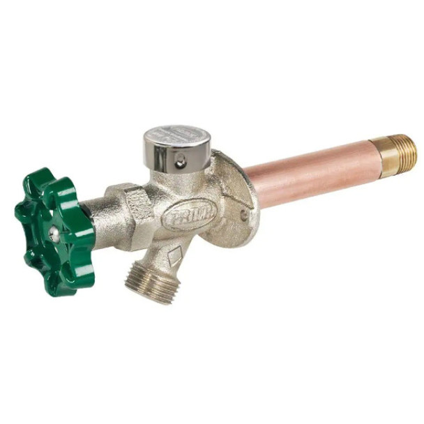 Prier C-144D12 Wall Hydrant (Green, Satin Nickel, Brass, 1/2in, 125PSI)