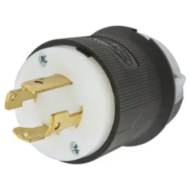 Hubbell Wiring Device-Kellems HBL2721 Locking Plug (Black, White, 250VAC, 30A, 3P, 4W)