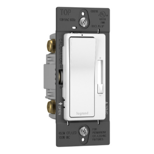 Pass & Seymour RHCL453PW Dimmer Switch (White, 120VAC, 15A, 1P)