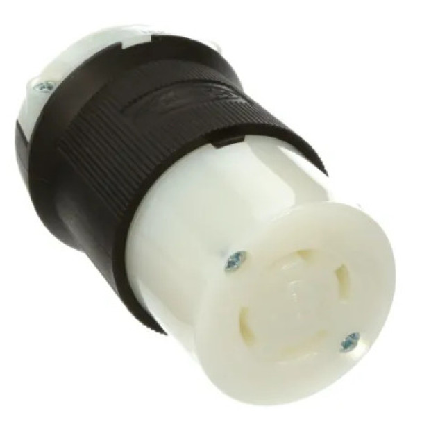 Hubbell Wiring Device-Kellems HBL2723 Locking Connector (Black, White, 250VAC, 30A, 3P, 4W)