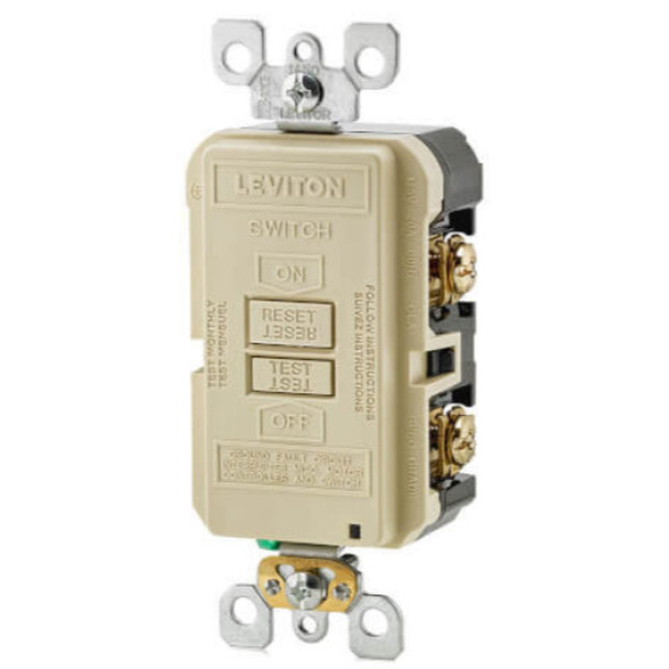 Leviton GFRBF-I Receptacle  (Ivory, 125VAC, 20A, 2P, 3W)