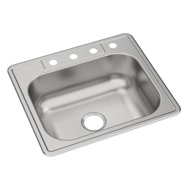 Dayton Sinks DSE125224 Drop-in Kitchen Sink (Stainless Steel, 25 x 22 x 8-1/16in, Rectangular, Satin)