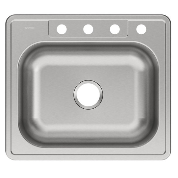 Dayton Sinks DSE125224 Drop-in Kitchen Sink (Stainless Steel, 25 x 22 x 8-1/16in, Rectangular, Satin)