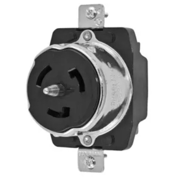 Hubbell Wiring Device-Kellems CS8369 Receptacle  (Black, 250VAC, 50A, 3P, 4W)