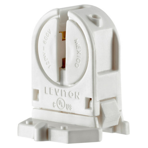Leviton 13654-SWP Lampholder (White, 600v, 120W, Linear, Miniature)