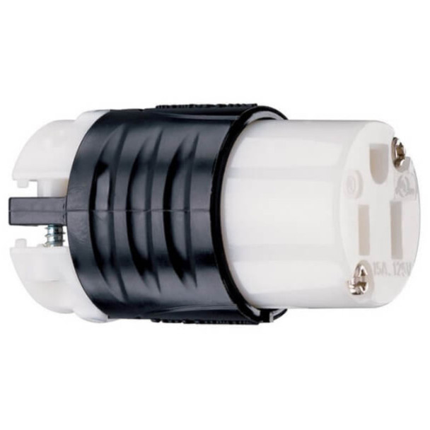 Pass & Seymour PS5269X Straight Blade Connector (Black, White, 125v, 15A, 2P, 3W)