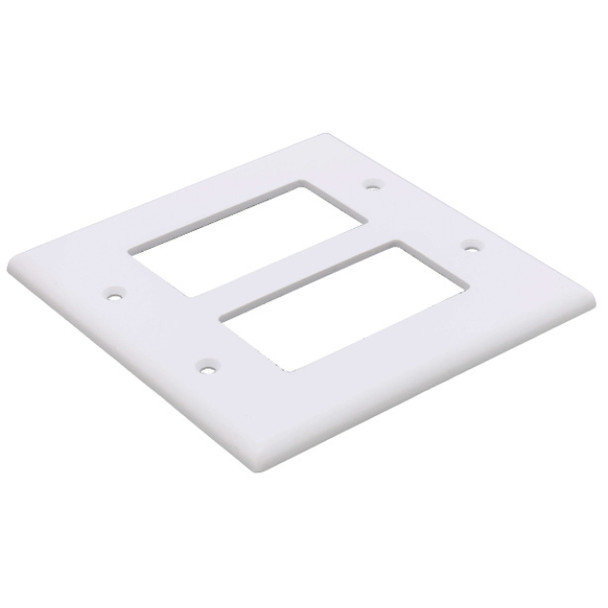 Leviton 80609-W Wall Plate (White, Thermoset Plastic, Gangs: 2)