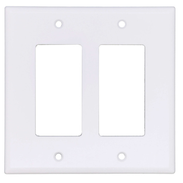 Leviton 80609-W Wall Plate (White, Thermoset Plastic, Gangs: 2)