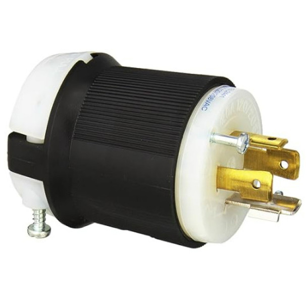Hubbell Wiring Device-Kellems HBL2441 Locking Plug (Black, White, 120/208VAC, 20A, 4P, 4W)
