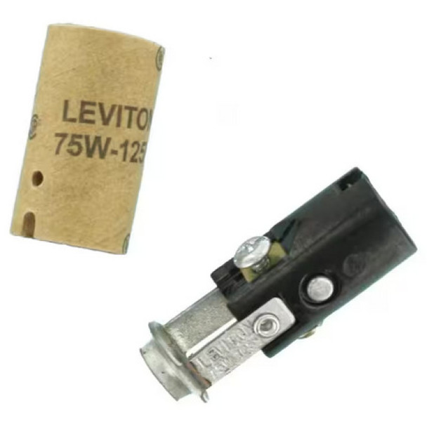 Leviton 10025 Lampholder (Black, 125v, 75W, Keyless, Candelabra)