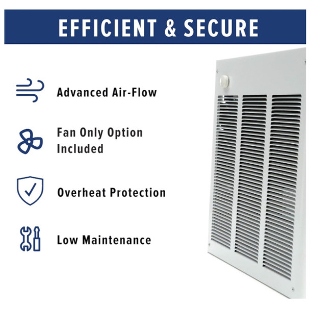 Qmark CWH3404F Wall Heater (208/240v, 14.5, 16.7A, 2000, 4000W, Corded Electric, 13648, 10236BTU)
