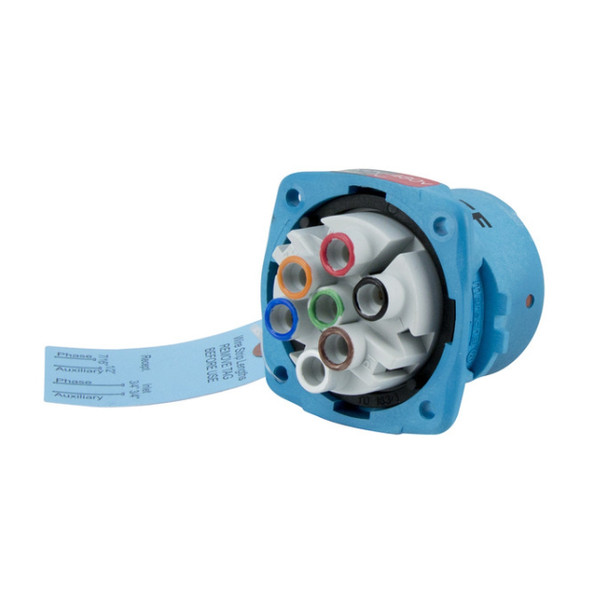 Meltric 63-18043 Plug (Blue, 480VAC, 20A, 3P, 4W)