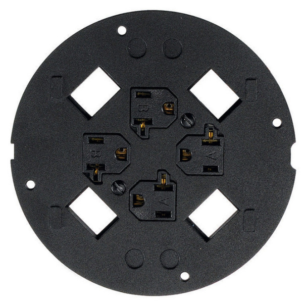 Hubbell Wiring Device-Kellems S1SP4X4 Sub-Plate (Black, Aluminum, Gangs: 4)