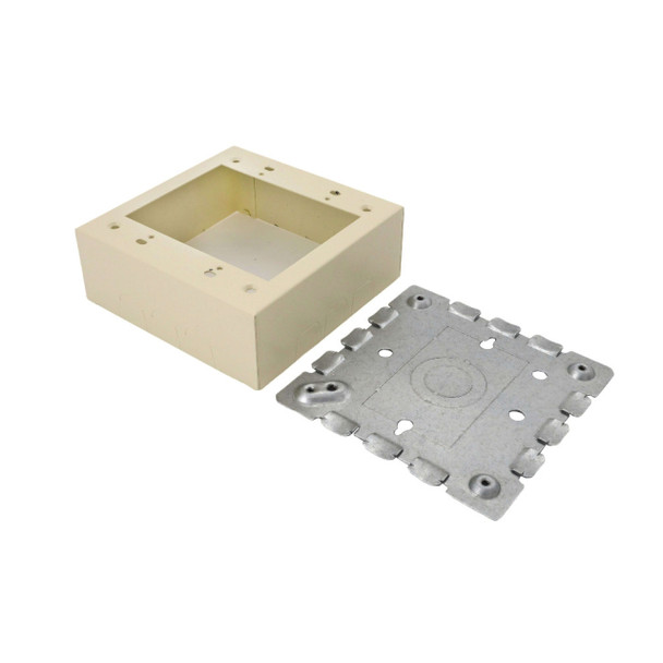 Wiremold V5748-2 Electrical Box (Ivory, Steel, 300v, 4.75 X 4.75 X 1.75in)