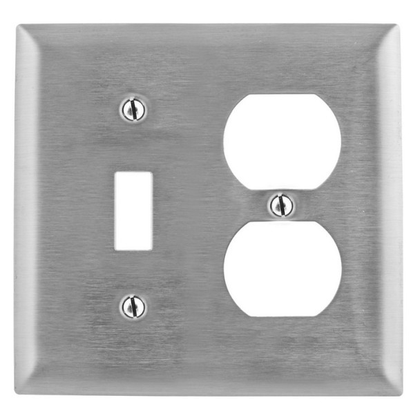 Bryant SS18 Wall Plate (Stainless Steel, Type 302/304, Gangs: 2)