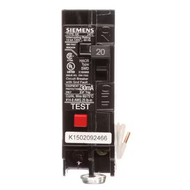 Siemens QE120 Circuit Breaker (120v, 20A, 1P)