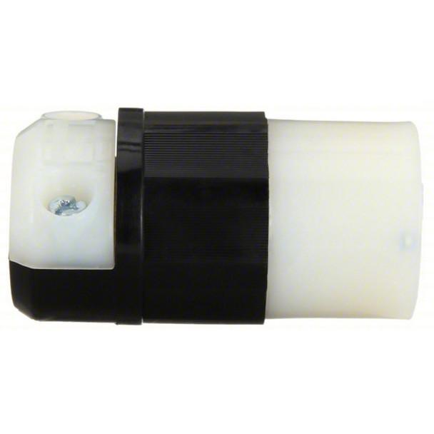 Leviton 4729-C Locking Connector (White, Black, 125VAC, 15A, 2P, 3W)