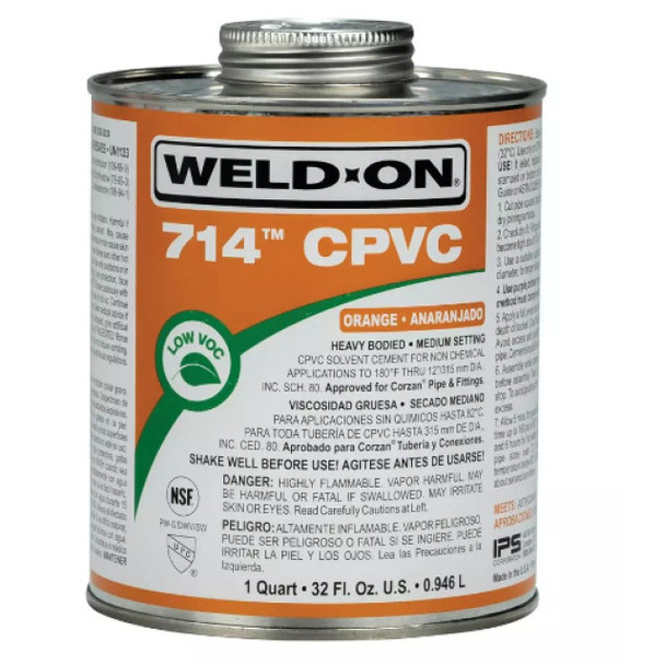 Weld-On 10132; 107140621 Cement (Orange, 1qt)