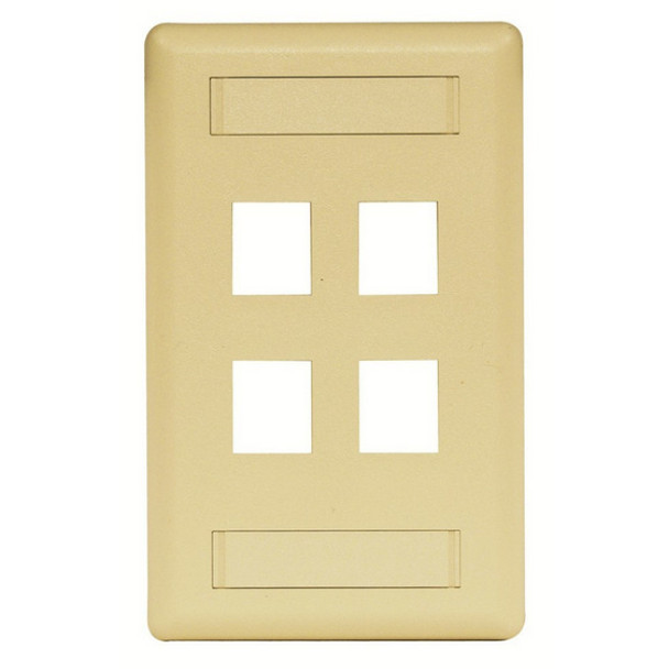 Hubbell Premise Wiring IFP14EI Wall Plate (Electric Ivory, High-Impact Thermoplastic (UL 94V-0), Gangs: 1)