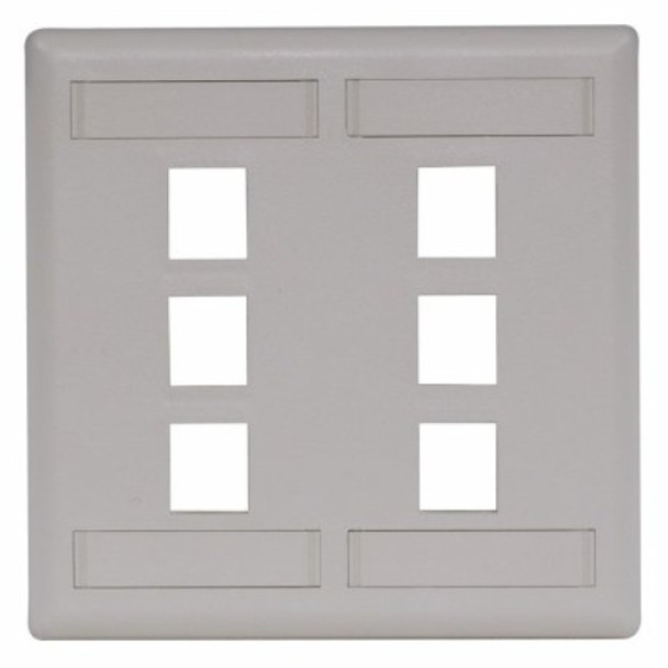 Hubbell Premise Wiring IFP26OW Wall Plate (Light Almond, Office White, High-Impact Thermoplastic (UL 94V-0), Gangs: 2)