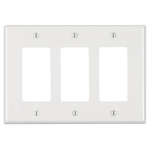 Leviton PJ263-W Wall Plate (White, Thermoplastic Nylon, Gangs: 3)