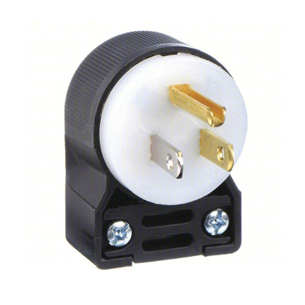 Hubbell Wiring Device-Kellems HBL5266CA Straight Blade Plug (Black, White, 125VAC, 15A, 2P, 3W)