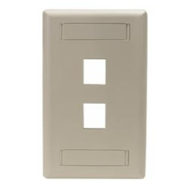 Hubbell Premise Wiring IFP11OW Wall Plate (Light Almond, Office White, High-Impact Thermoplastic (UL 94V-0), Gangs: 1)