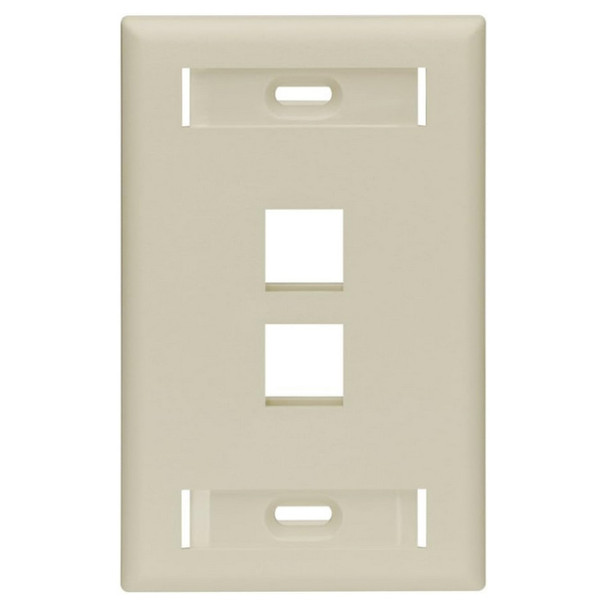 Leviton 42080-2IS Wall Plate (Ivory, High-Impact Plastic, Gangs: 1)