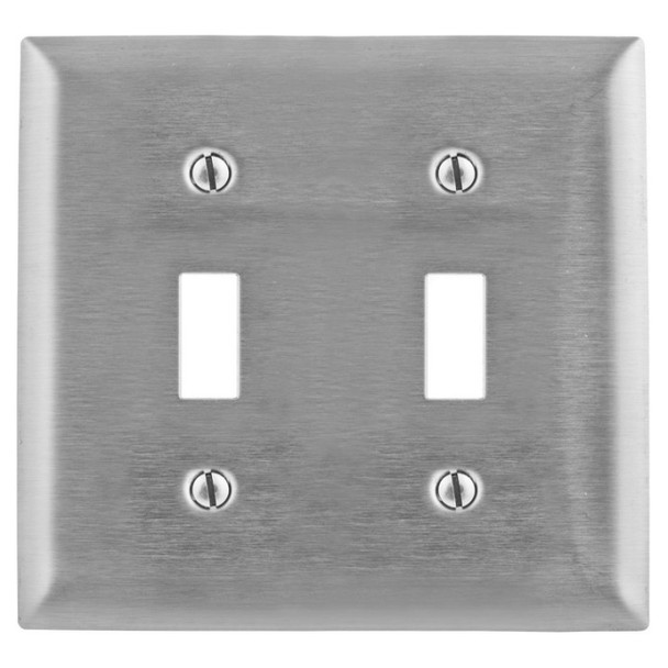Bryant SS2 Wall Plate (Silver, Stainless Steel, Type 302/304, Gangs: 2)