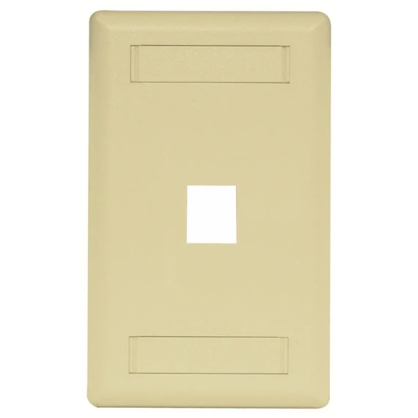 Hubbell Premise Wiring IFP11EI Face Plate (Electric Ivory, High-Impact Thermoplastic (UL 94V-0), Gangs: 1)