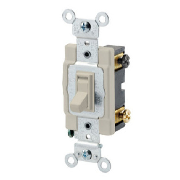 Leviton 54504-2I Toggle Switch (Ivory, 120/277VAC, 15A, 2P)