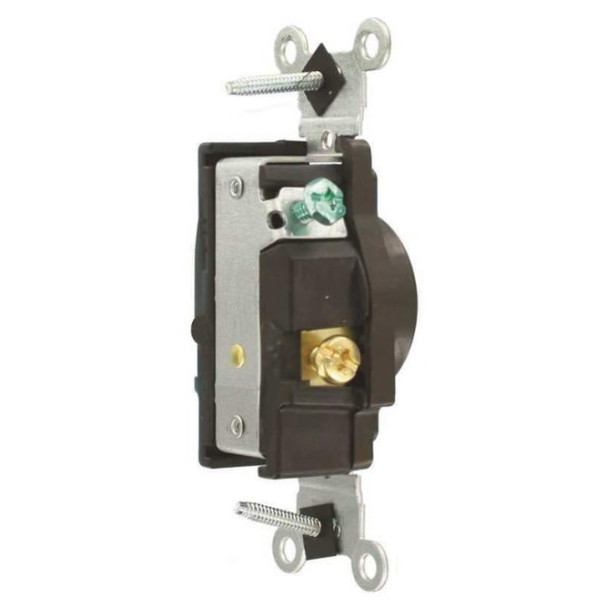 Leviton 5821 Single Receptacle (Brown, 250VAC, 20A, 2P, 3W)