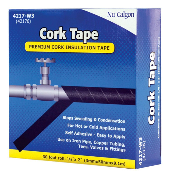 Nu-Calgon 4217-W3 Insulation Tape (Black, Cork, 30ft x 2in)