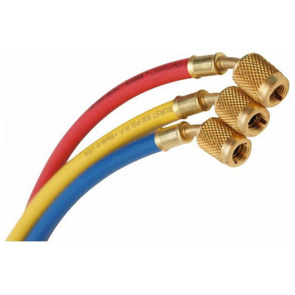 JB Industries CCLS-60 Hose (Kevlar®, Brass, Blue, Red, Yellow, 1/4in, 60in) [3 Count]