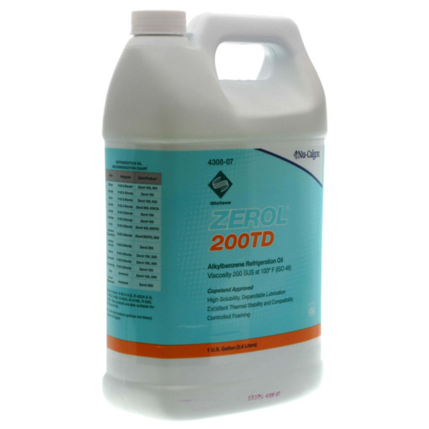 Nu-Calgon 4308-07; Zerol 200TD Refrigeration Oil (Clear, 1gal)