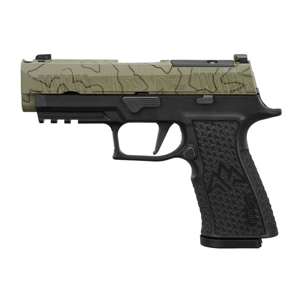 Sig Sauer P320 XTEN Carry Comp 10mm Auto 3.8" Bbl Moss Green Optics Ready Pistol w/(2) 15rd Mags, XRAY3 & Compensator 320XCA-10-COMP