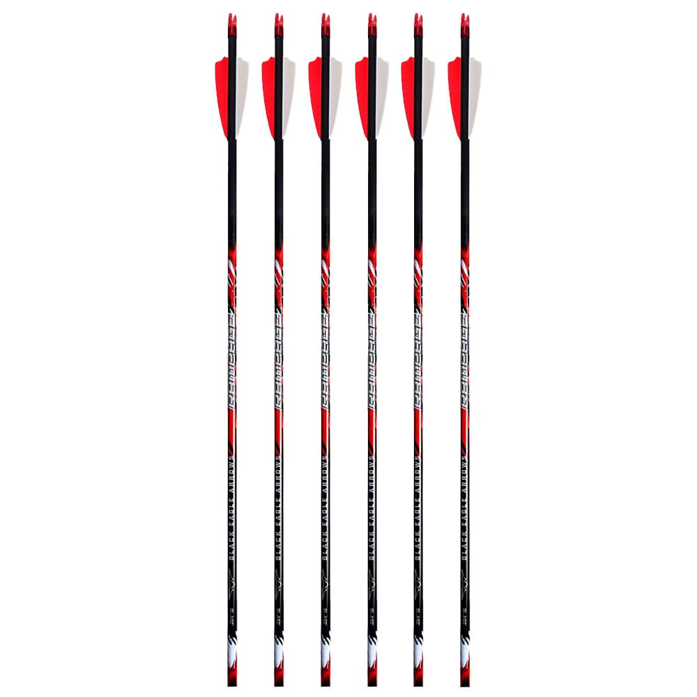 Black Eagle 17/64" Factory Fletched Arrow Rampage 2.5" Shield Cut 6 Pk .001"-300 33826