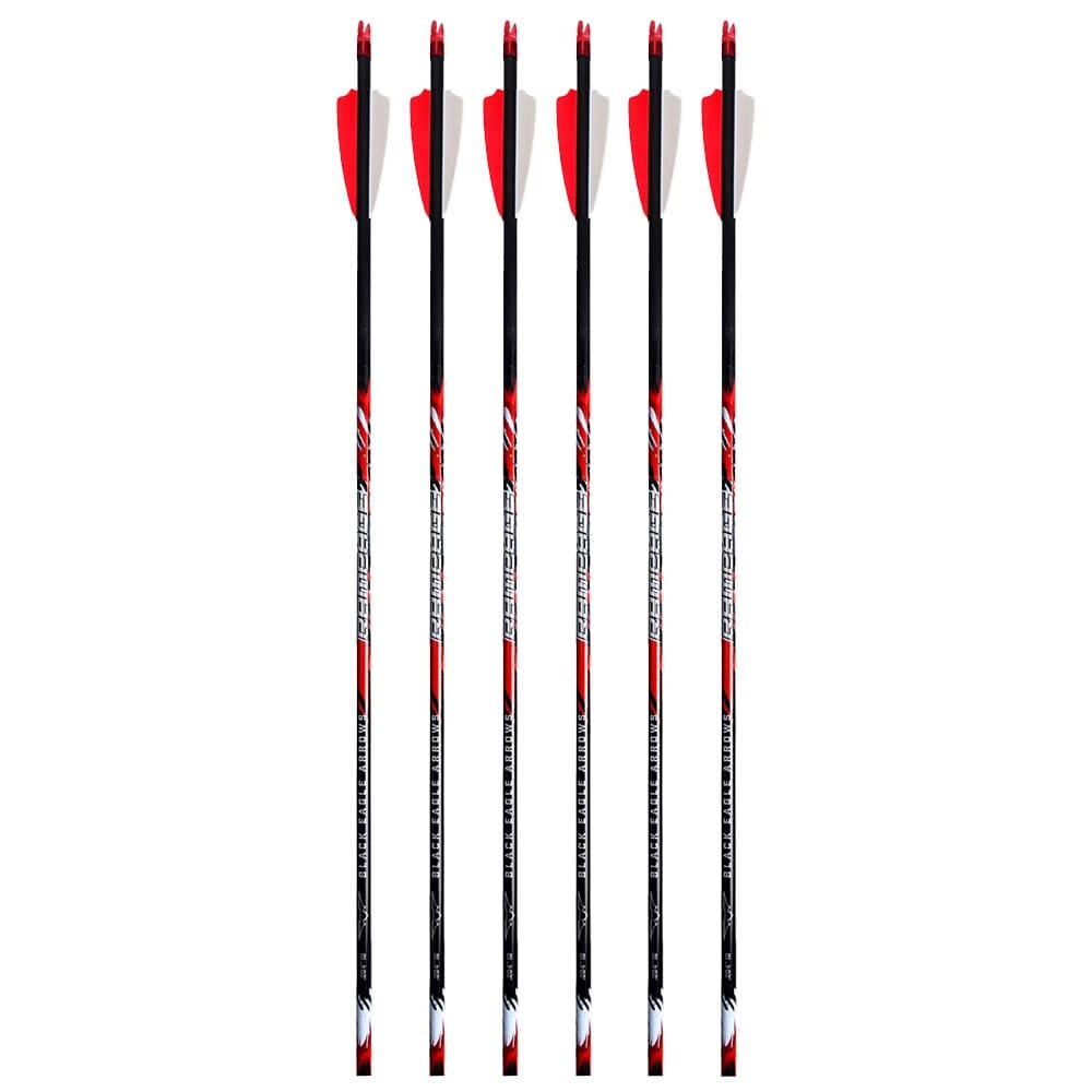 Black Eagle 17/64" Factory Fletched Arrow Rampage 2.5" Shield Cut 6 Pk .001"-350 33827