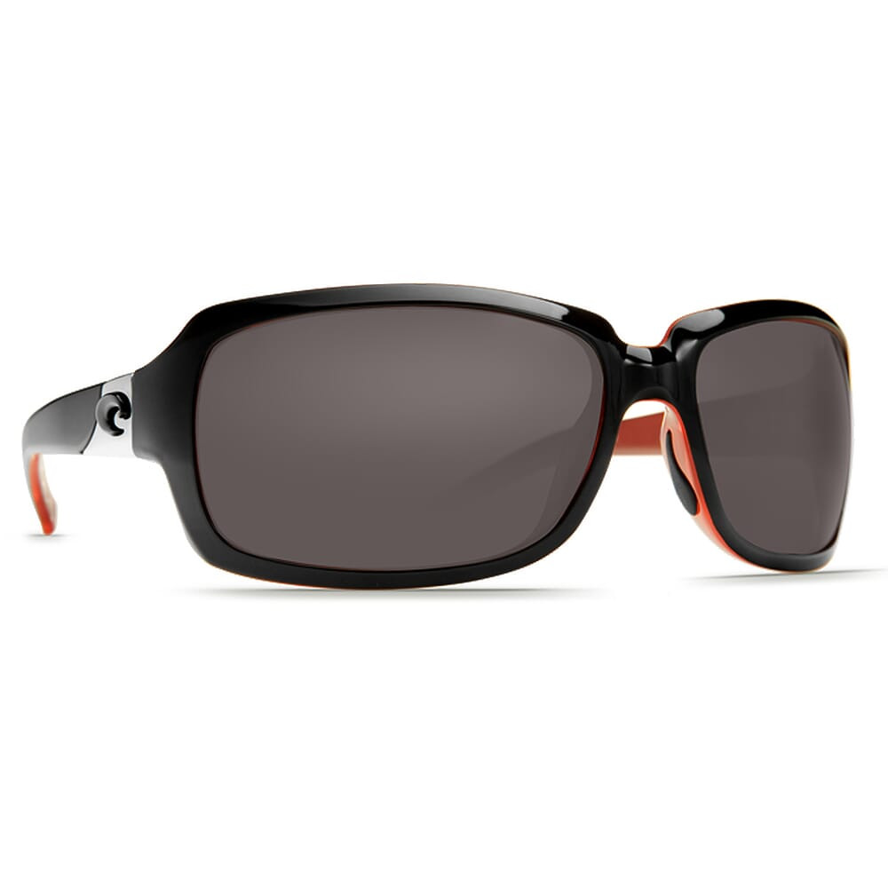Costa Isabela Black/Coral Frame Sunglasses w/Gray 580P Lenses 06S9043-90430464