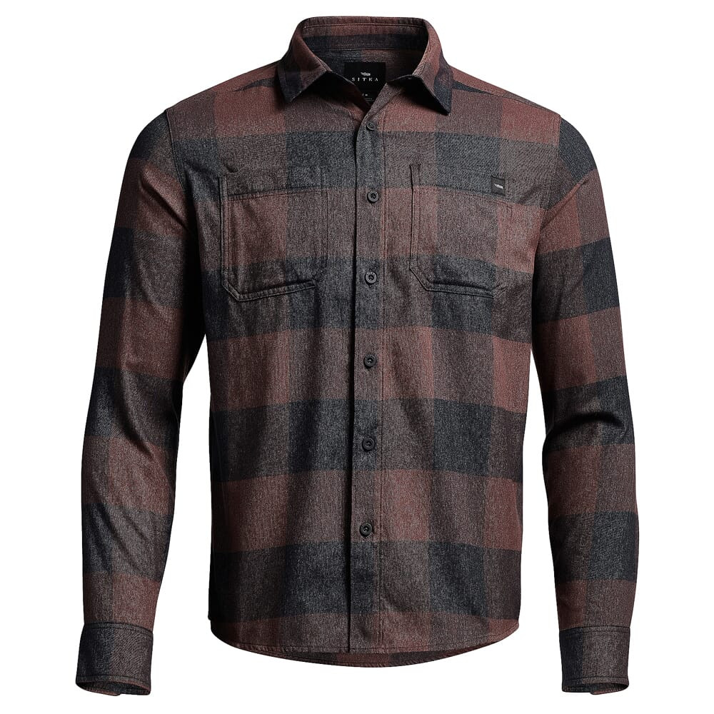 Sitka Gear Grange Flannel Dark Red Plaid Medium 600071-DRP-M